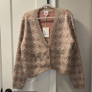 So Me Beige and Orange Women's Cardigan